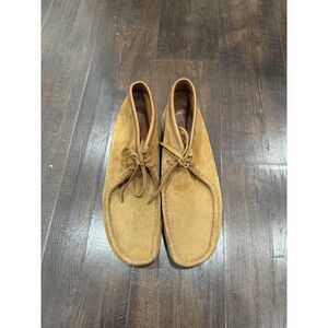 Clarks Wallabee Shoes Mens Size 10 Brown Suede Moccasin Chukka Originals Beeswax